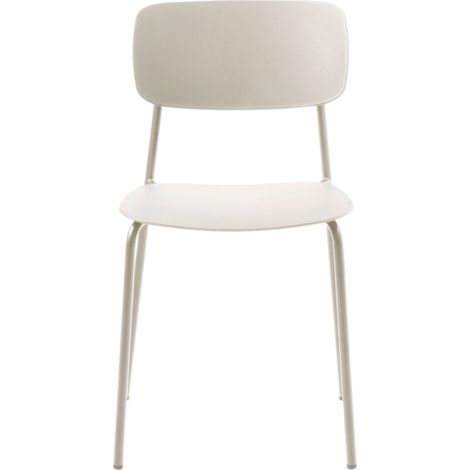 Lot de 4 chaises en plastique et métal - Beige - Elin (1/5)