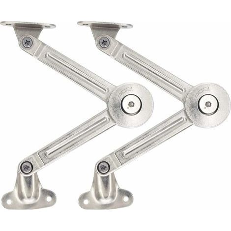Lot de 2 compas à système d’amortissement pour abattants de portes relevables de placard de cuisine-- (1/5)