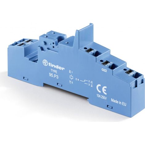 Support 10A 250V série 4031 bleu étrier métallique Push-in FINDER 95P3SMA