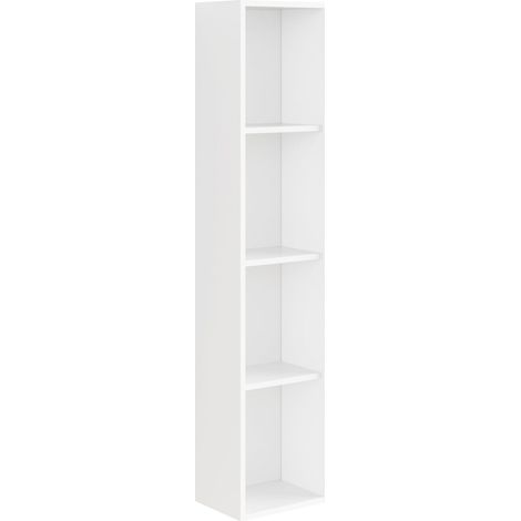 Armoire de Salle de Bain, Meuble de Salle de Bain, Armoire Haute, Meubles auxiliaires, étagère. Colonne. Livraison en kit. Série Ouverte 30 x 140 cm, Blanc (1/4)
