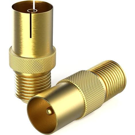 SAT Adapter - F Connector to IEC Coaxial Antenna Cable, SAT to Antenna Cable Converter, Type F Female - TV Male/Female (1/5)