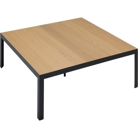 Table basse en Plateau en bois et piètement métal noir ORELIA (1/4)