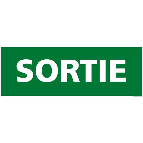 Panneau Sortie. Panneau Sortie de Secours vert. Signalisation Évacuation et Secours. Autocollant Sortie, PVC, Alu - Aluminium 2 mm - 210 x 75 mm (1/5)