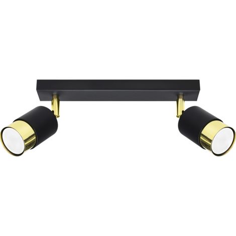 Spot plafond noir doré barre double 2xGU10 10W Oscuro (1/5)