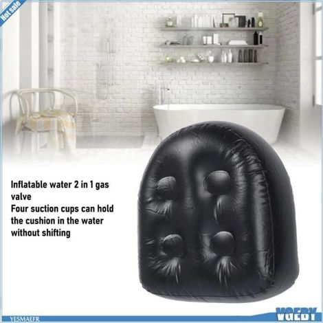 Ashata Coussin gonflable de spa Coussin gonflable pour Spa, tapis de bain à remous, oreiller de dossier parapharmacie froid Noir (1/5)