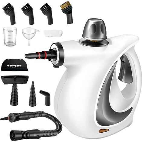 Nettoyeur, Nettoyeur Vapeur,3,2 bars avec Accessoires, Steam Cleaner Avec Buse Vapeur & 2.8m De Câble Pour La Maison (Blanc)