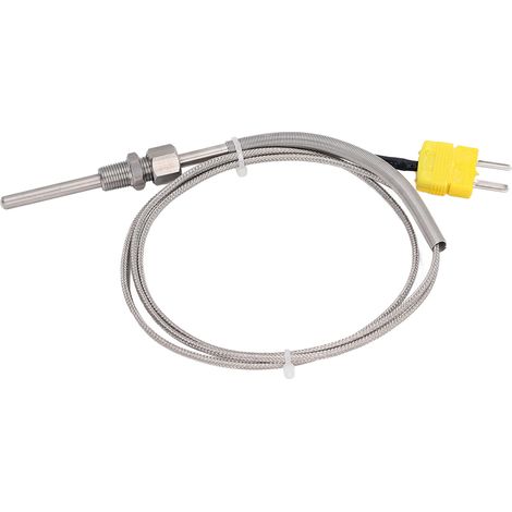 Capteur de température thermocouple de type K, tête réglable, filetage 1/8, fiche mâle jaune, isolation céramique, 80 mm de diamètre (1/5)