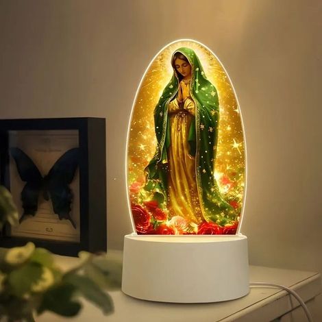 Veilleuse USB Vierge Marie Lampe de Table à Lueur Chaude pour Ambiance de Chambre,Cadeau pour Anniversaires,Saint-Valentin,Noël-A1 (1/5)