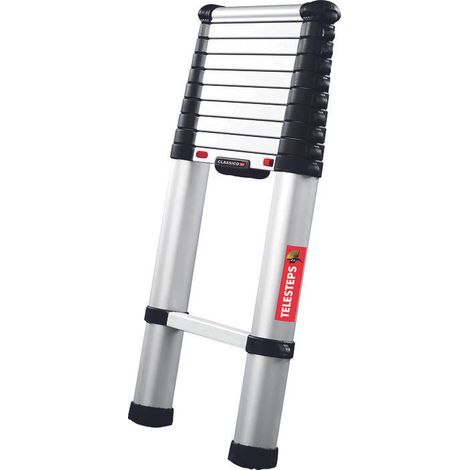 Telesteps – Échelle télescopique 3m – Aluminium anodisé – Système de verrouillage à deux boutons – Mécanisme à coussins d'air
