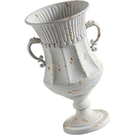 Vasi da fiori antichi in ferro, fioriera a forma di trofeo (1/2)