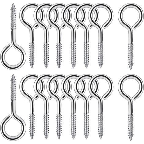 25 Pièces M4 Piton à Visser en Acier Inoxydable 304 - Vis Mouton Oeil Rond Auto Taraudeuse à Anneau - Crochets à Oeil Boulon à Œil Piton 50mm (1/5)