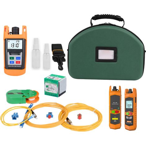 Hochpräzises Glasfaser-Dämpfungsmessgerät, optisches Wattmeter mit Lichtquelle und optischem Fehlerortungsgerät, Komplettset (1/5)