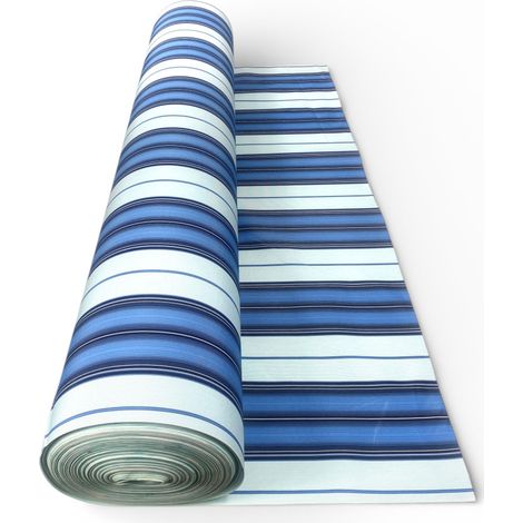 Tessuto Vertigo Tenda da Sole Impermeabile 100% – Poliestere H 150 cm, Venduto a Metro – Ideale per Esterni, Gazebo, Verande Righino Blu