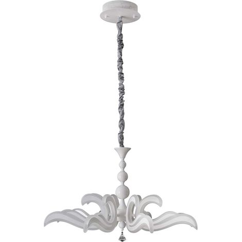 Kronleuchter Hängelampe Esszimmerleuchte LED Wohnzimmerlampe weiß H 120 cm