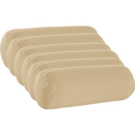 Coussin décoratif avec housse HEERLEN 6 pièces Beige Polyester - vidaXL