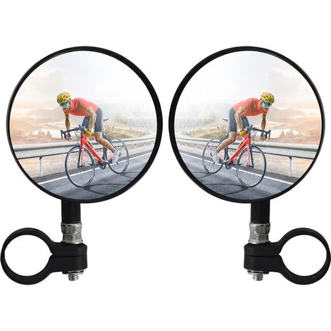 2 pièces rétroviseur de vélo arrière, 360 degrés HD, réglable, miroir convexe pour vélo, VTT 22-24 mm (1/5)