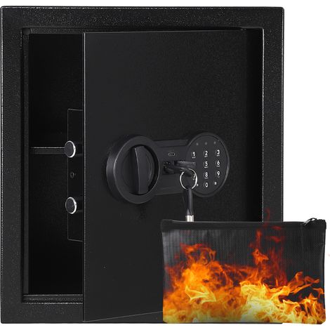 Coffre-fort professionnel peinture murale – Acier robuste ignifuge & étanche – Double clé + verrou numérique – Sécurité argent, bijoux, passeports, documents – FD-3632HC 360×320×320mm (1/5)