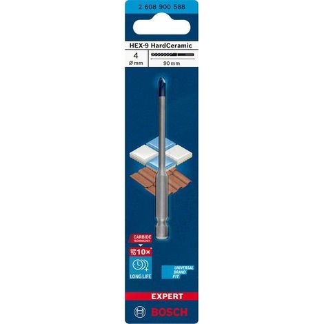 Punta Bosch hex-9 hardceramic 4 mm 90 mm resistente
