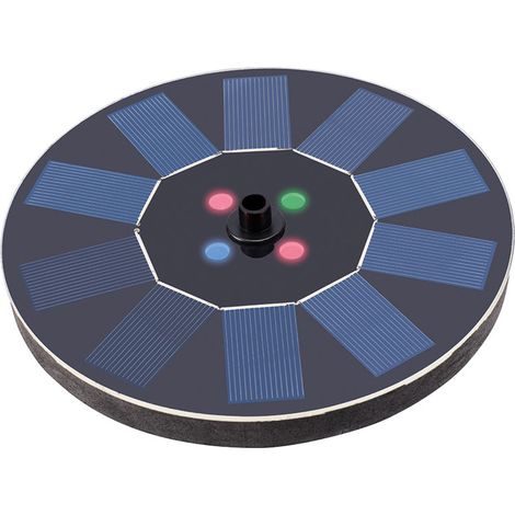 Fuente solar de jardín, de plástico, luz rgb, 4 leds, ø16 x 3,5 cm (1/5)