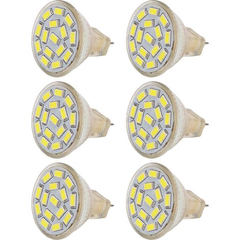 Lot de 6 ampoules LED GU4 270 lm, 15 LED, basse consommation, compatibles avec les spots sur rail MR11, 12 V, 3 W, lumière blanche 6000 K (1/5)