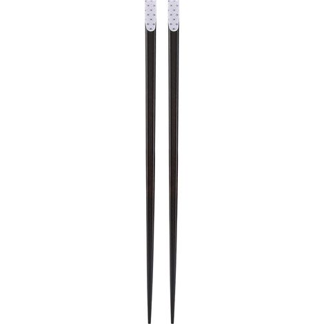 1 Paire de baguettes en bois réutilisables et durables, motif Sakura style japonais, couleur bleue
