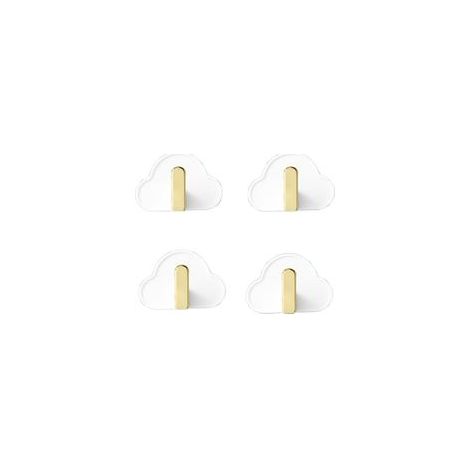 Lot de 4 crochets muraux en forme de nuage Crochets auto-adhésifs en forme de nuage pour enfants Crochets pour serviettes Blanc sans perçage Convient pour les serviettes Sacs à dos Chapeaux Vê (1/5)
