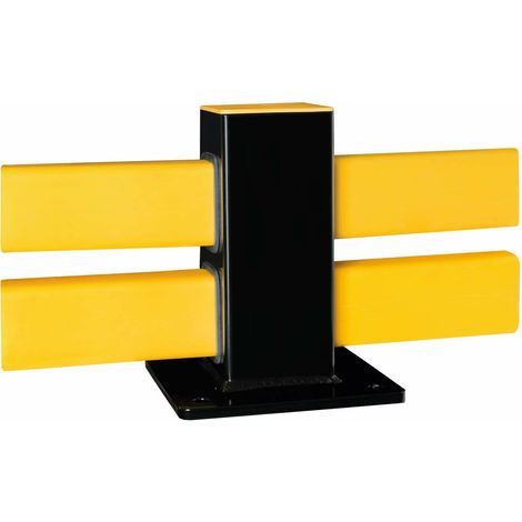 BLACK BULL Bodenbarriere Hybrid Mittelpfosten 255 x 100 x 100 mm schwarz gelb (1/3)