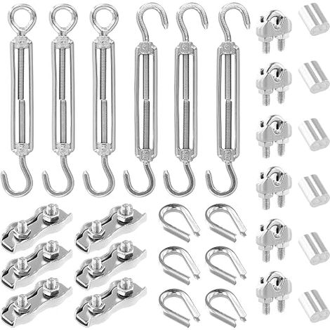 Kit for 3mm Wire Rope M5 Turnbuckles and Accessories 304 Stainless Steel (1/5)