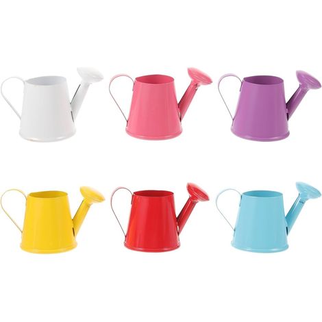 Lot de 6 Mini Arrosoirs en Fer 120 ML - Petits Arrosoirs Colorés pour Plantes d'Intérieur Succulentes et Bonsaï- Accessoires de Jardinage Miniature Décoration de Jardin et Jouets pour Enfants (1/5)
