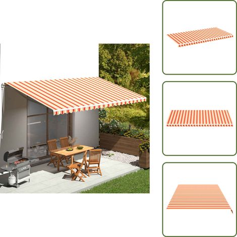 Tissu de remplacement pour auvent Jaune et orange 6x3 m - Tissus D'ombrage - Auvent De Jardin - Toile D'extérieur - Protection Solaire - Parasol De Jardin (1/5)