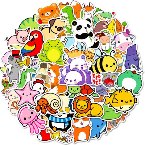 BEBUSINGOTO Lot de 100 autocollants mignons pour enfants, autocollants pour bouteille d'eau pour adolescents, autocollants imperméables en vinyle Kawaii (1/5)