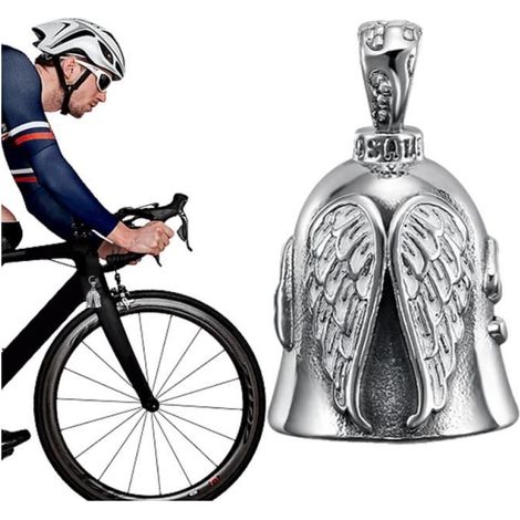 Porte-Bonheur Moto en Métal - YD - Cloche de Gardien - Gris - Accessoire de Sécurité - Cadeau Pratique (1/4)