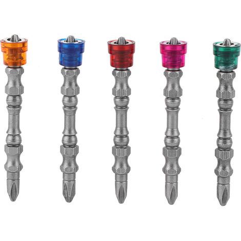Tournevis magnétique double tête 65mm pour vis cruciforme PH2, embout puissant pour visseuse électrique. (1/5)