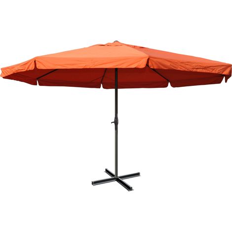[NON UTILIZZATO] Ombrellone giardino spiaggia T45 Merano Pro con volante Pro ø 500cm senza base arancione (1/5)