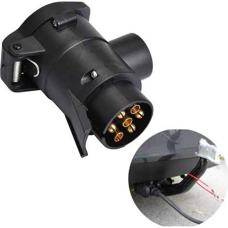 Adaptador para remolque, adaptador convertidor de enchufe de remolque de coche de 7 a 13 pines, conector de enganche de remolque para caravana de 12 V (1/5)