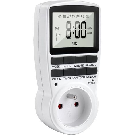 Programmateur Prise Electrique, Prise Programmable Minuteur Digitale avec 16 Programmes de Minuterie, Timer Numérique avec Mode Antivol et Écran LCD, Prise avec Minuteur pour Appareils (1/5)