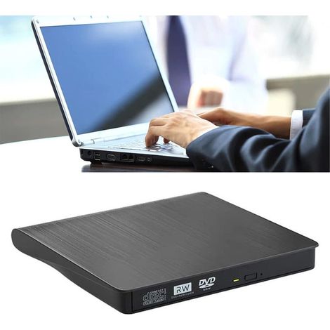 Externes DVD-Laufwerk, CD-Laufwerk, externer USB 3.0 USB-C-Anschluss und externes optisches +/- RW ROM-Laufwerk für MacBook, unterstützt die Betriebssysteme Windows 11/10/8/7/XP und Linux.