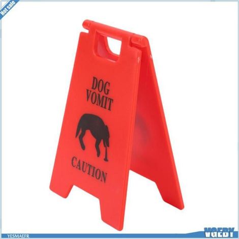 VGEBY Signe de chien vomit Cat vomit ATTENTION SIGNER PLASTIQU animalerie jouet Jaune Rouge (1/5)