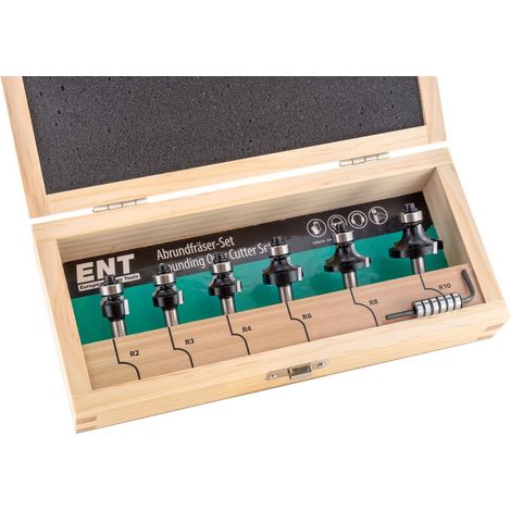 ENT Abrundfräserkassette HW 6-teilig in Holzkassette (1/4)