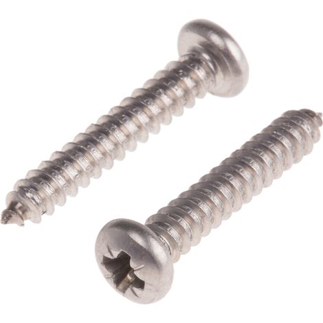 Vis autotaraudeuse RS PRO, N°8 x 25mm, tête Cylindrique, en Acier Inoxydable ( Prix pour Boîte de 100 )
