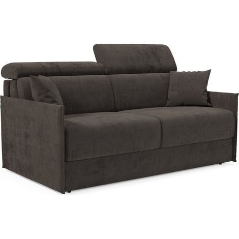 Miryam Sofá cama con reposacabezas reclinables en suave tejido antimanchas T31 149 cm negro