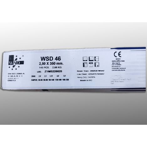 -CAHERSA- ELECTRODO WSD 46 2.50 (137 PZAS) TU ALIADO PARA LA SOLDADURA
