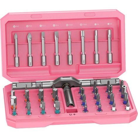 Schraubendreherset 42in1 Präzisions Magnetisch Laptop Handy Rosa (1/5)