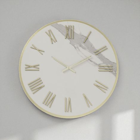 Orologio ZEPHYR rotondo D40 cm in kerlite Avorio con dettagli Oro (1/3)