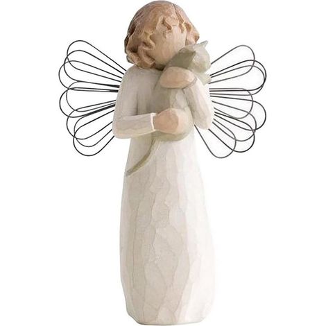 Statuette Ange En Résine - 7 Cm - Décoration Intérieure Et Extérieure - Idéal Pour Noël Chambre Salon Bureau - 1 Pièce