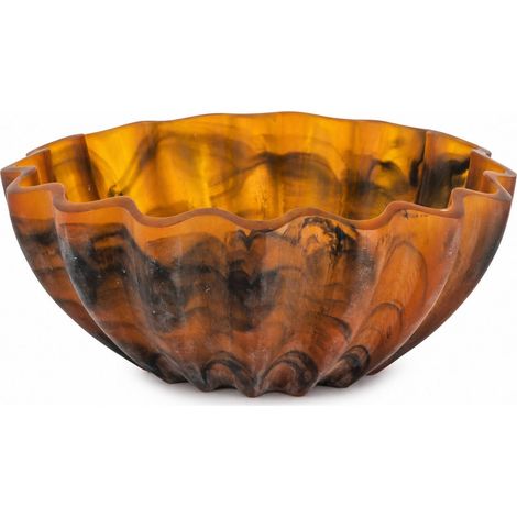 Coupe décorative effet écaille en résine - écaille de tortue ambré (1/5)