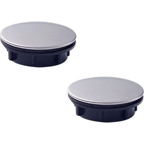 Set mit 2 Küchenspülen-Abdecklöchern für Küchenspülen, Wasserhahnlöcher, Badezimmer-Wasserhahnlöcher, Überlaufabdeckungen aus Edelstahl (1/5)