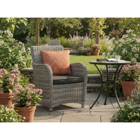 Scatter Cushion for Garden Furniture - L45 x W45 cm - Orange Wave