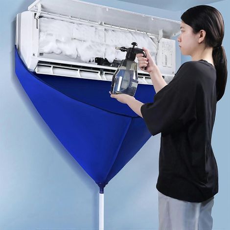 Sac de nettoyage étanche pour climatiseur split 2026, avec évacuation d'eau et deux supports latéraux. (1/5)