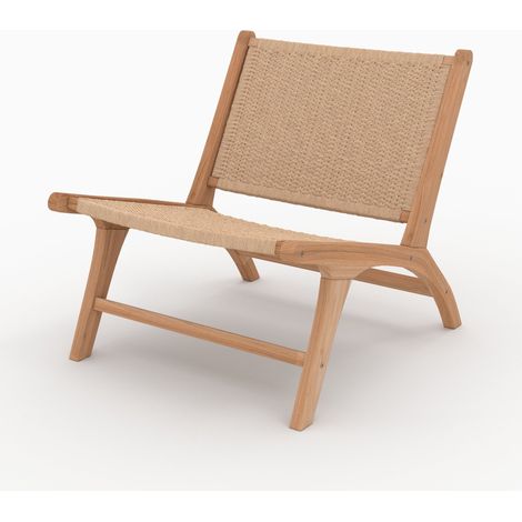 Fauteuil Kilka en bois de teck et cordage en loom - KILKA
